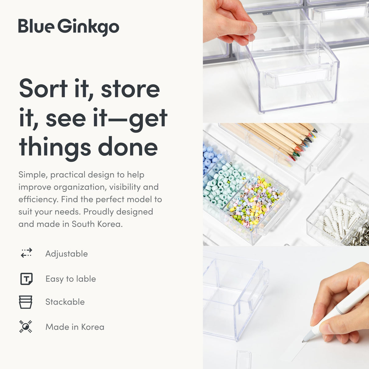 Blue Ginkgo gray finish close-up reveals sleek, modern design.