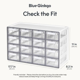 Blue Ginkgo adjustable dividers enable customizable bead and craft storage.