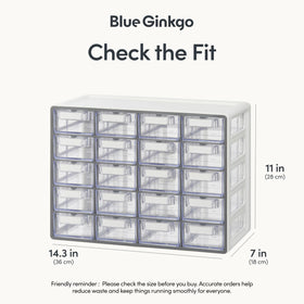 Blue Ginkgo stackable cabinet demonstrates vertical storage optimization in a workspace.