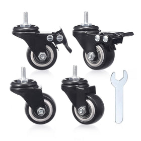 Blue Handcart 1.5-inch caster wheel set for smooth, no-mark movement.