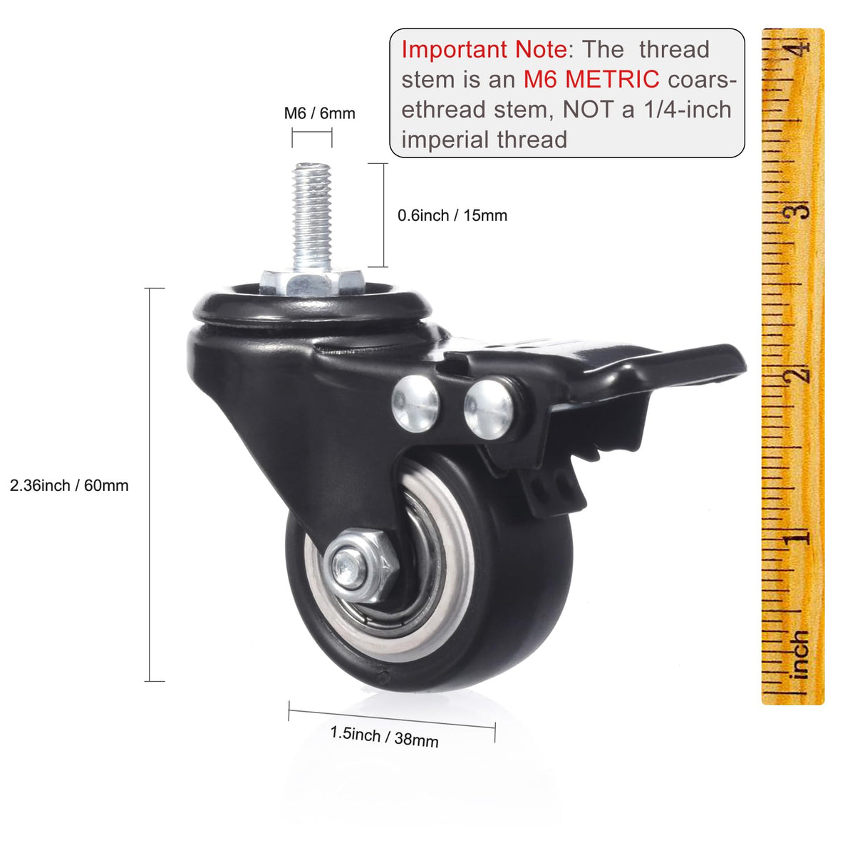 Blue Handcart brake caster wheels enable controlled swiveling when needed.