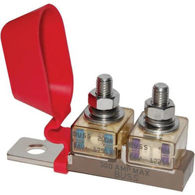 Blue Sea Systems 2151 dual MRBF block side view for compact, weatherproof marine protection.