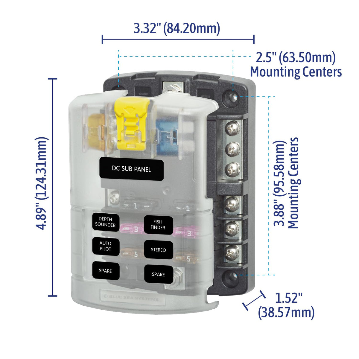 Blue Sea Systems 5025 compact design reduces wiring clutter