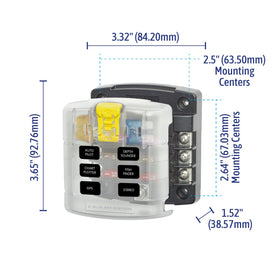 Blue Sea Systems 5028 recessed label areas enable fast circuit identification