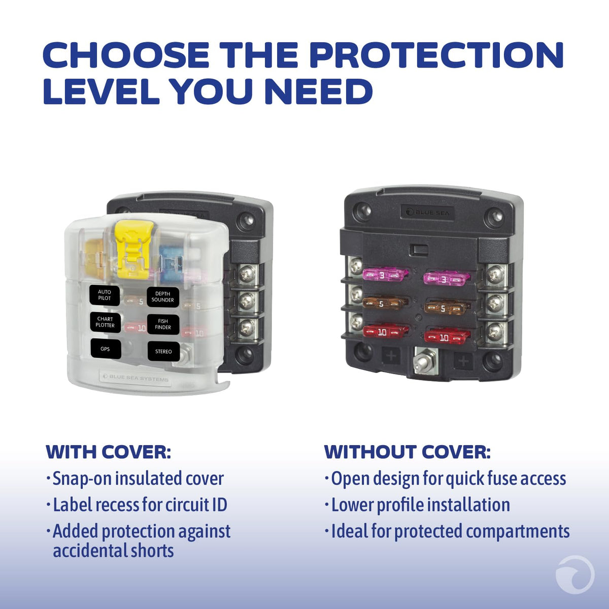Blue Sea Systems 5028 positive bus detail showing robust DC distribution