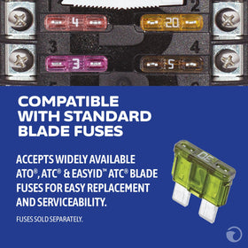 Blue Sea Systems 5032 fuse block illustrating 100 amp capacity for higher demand
