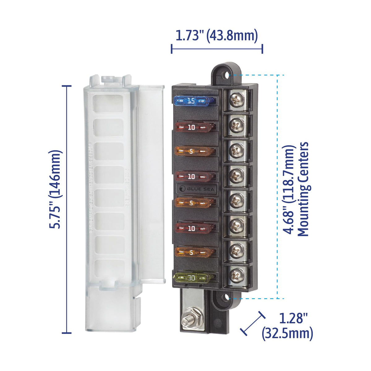 Blue Sea Systems 5046 ST insulating cover protects terminals and labeling.
