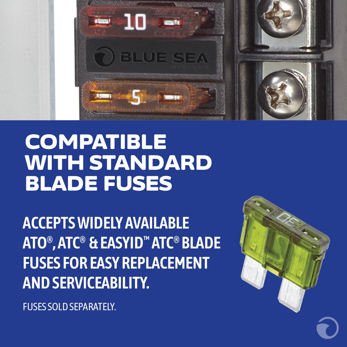 Blue Sea Systems 5046 ST tin-plated copper buses for durable conductivity.