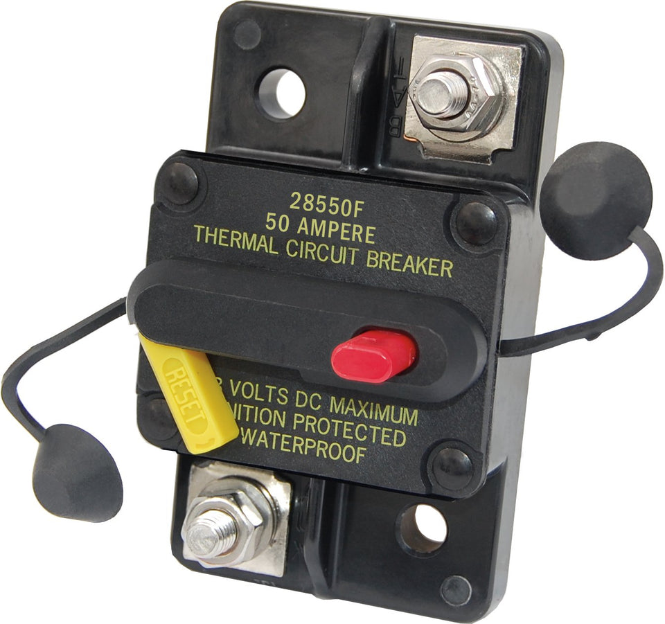 Blue Sea Systems 7183 285 surface-mount breaker with clear lever for quick safety checks