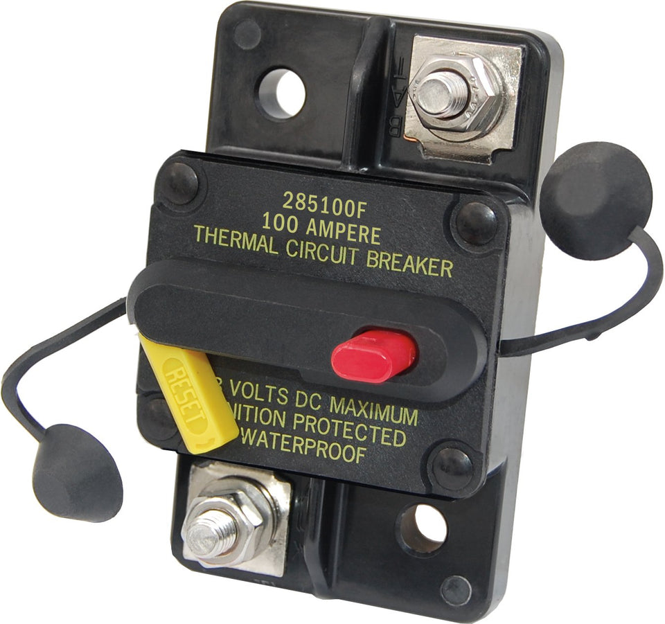 Blue Sea Systems 7187-285 series breaker front view for boats' circuit protection.
