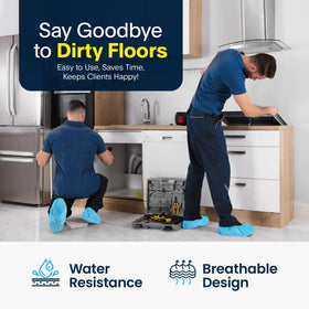 Blue Shoe Guys easy disposable shoe protectors for quick cleanup