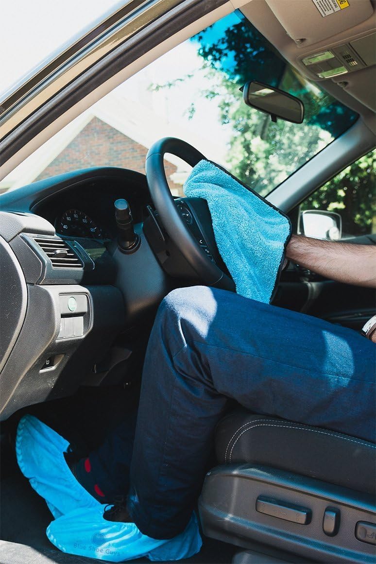 Blue Shoe Guys boot covers for indoor and outdoor use across settings