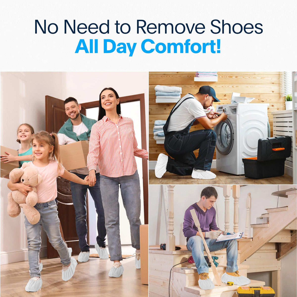 Blue Shoe Guys booties offer breathable, comfortable wear for long uses