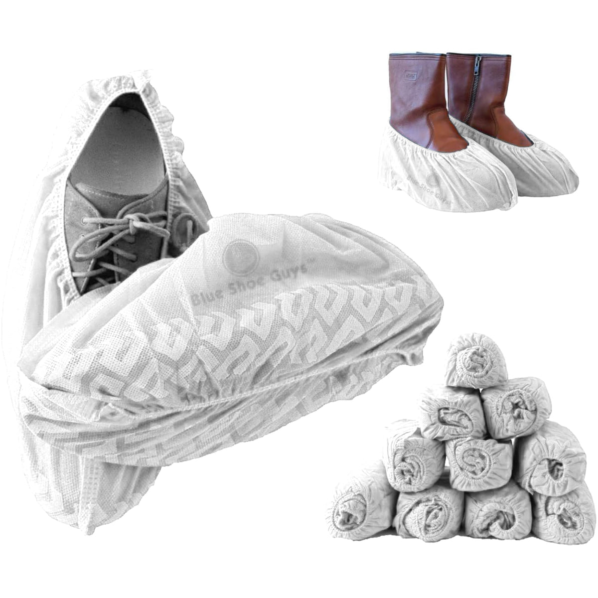 Blue Shoe Guys premium boot covers provide floor protection with a large-size fit for most shoes