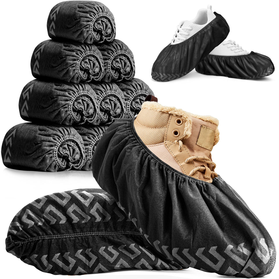 Blue Shoe Guys premium boot covers in a pack of 50 protect indoor surfaces.