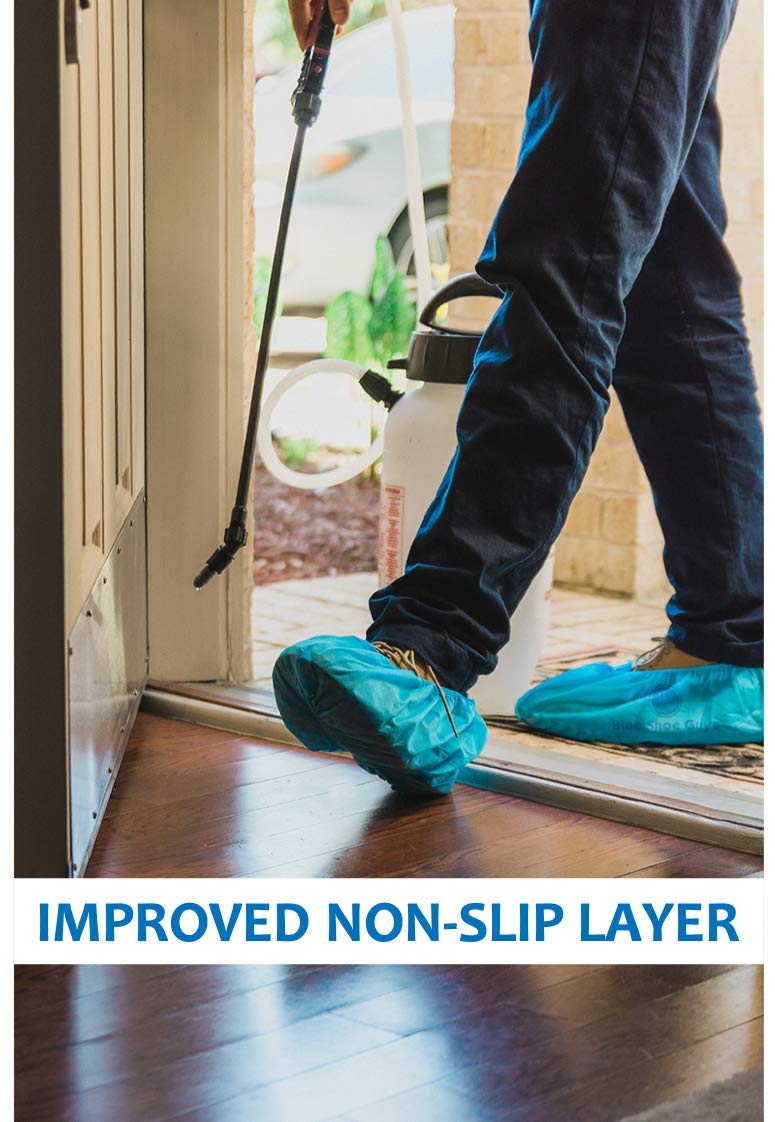 Blue Shoe Guys water-resistant boot covers protect floors during rain or messy projects.