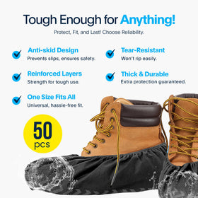Water-resistant fabric shields footwear during wet conditions with Blue Shoe Guys.