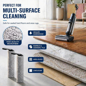 Bluearks replacement roller-pack includes two durable brushes for pet hair and debris.