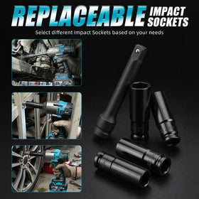 Bluebow cordless impact wrench powered by two 4000mAh batteries for long sessions on site.