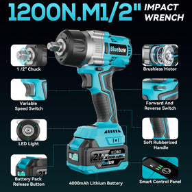 Bluebow extension rod adding reach to hard-to-access fasteners
