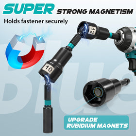 Bluebow quick-release extensions and magnetic bit holder for easy switching