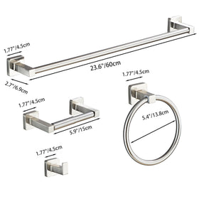 Bluebyrne brushed nickel hardware enhances contemporary bathroom design
