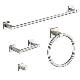Bluebyrne brushed nickel 23.6-inch towel bar for durable, rustproof storage