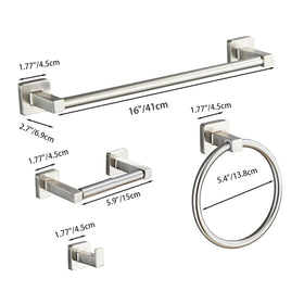 Bluebyrne Brushed Nickel complete bathroom set mounted on wall for cohesive design.