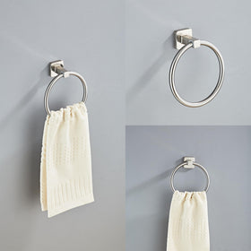 Bluebyrne wall hook in brushed nickel provides sturdy towel and robe hanging