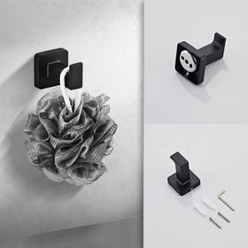 Bluebyrne 4-piece matte black bathroom set delivers cohesive hardware.