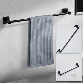 Bluebyrne matte black wall hook for robes and towels near the door.