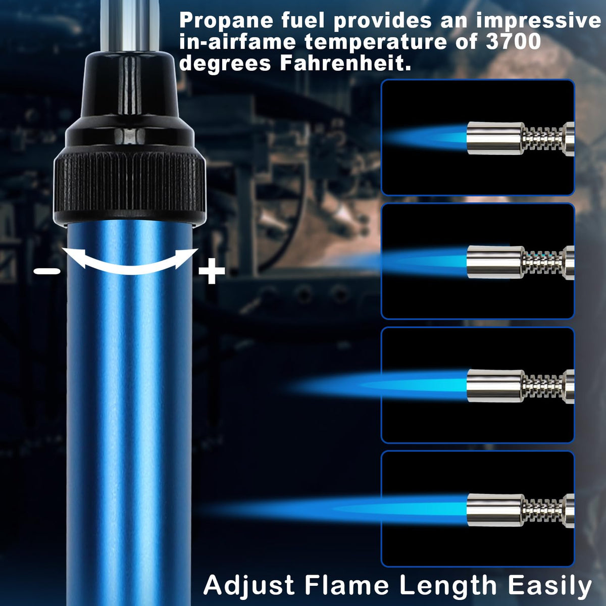 BlueFire free flint lighter included for reliable ignition on-site