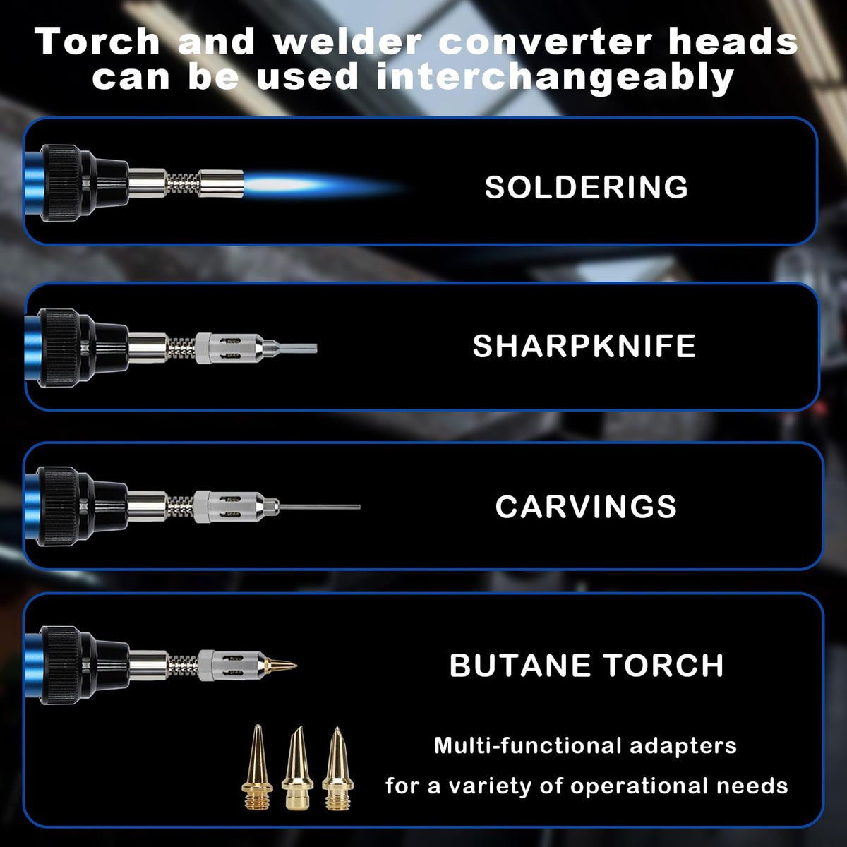 BlueFire six interchangeable heads for versatile project options