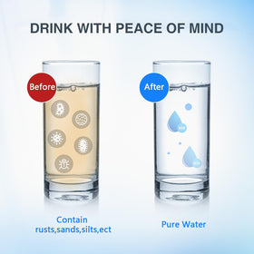 BLUERISE multi-layer density technology filter image illustrating deeper filtration capabilities for clearer water.