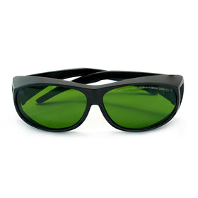 BLUETIMES laser safety glasses front view showing OD6+ protection for UV and IR laser tasks