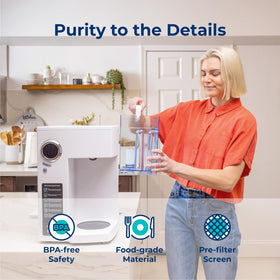Bluevua RO100ROPOT BPA-free plastic tank prioritizes family safety.