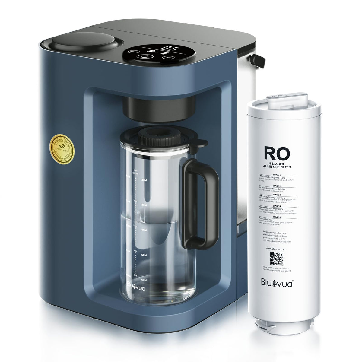 Bluevua RO100ROPOT-Lite countertop setup for quick plug-and-go clean water at home