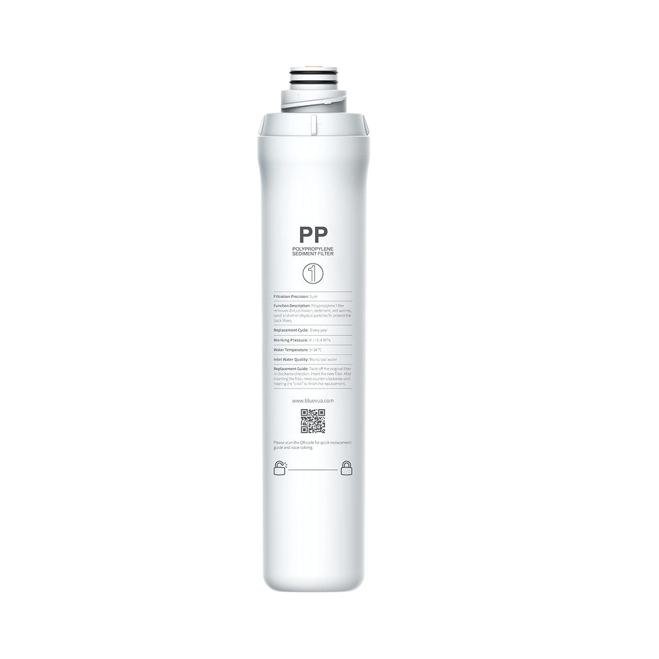 Bluevua ROPOT PP Filter replacement for RO100ROPOT in action, protecting downstream filters.