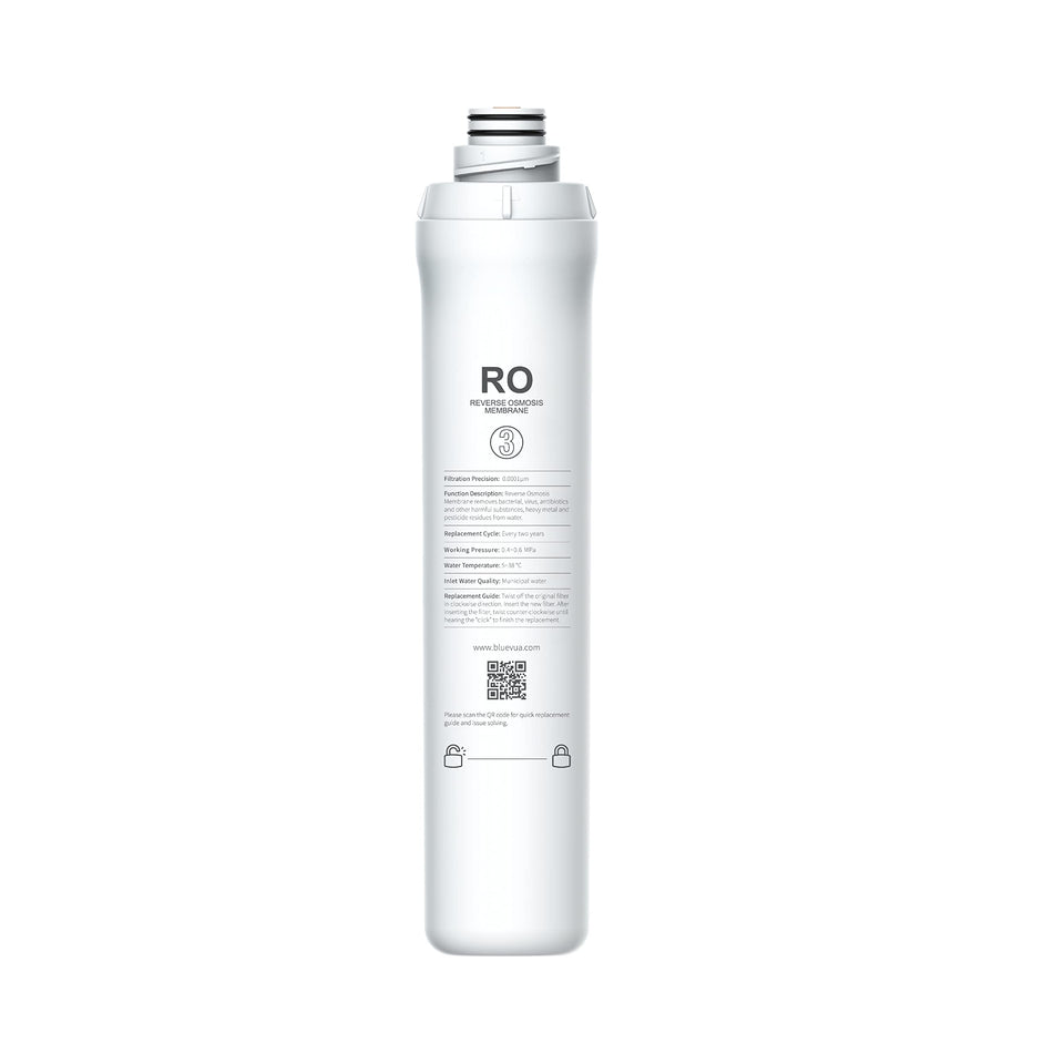 Bluevua ROPOT RO filter membrane for RO100ROPOT reduces contaminants for cleaner water.