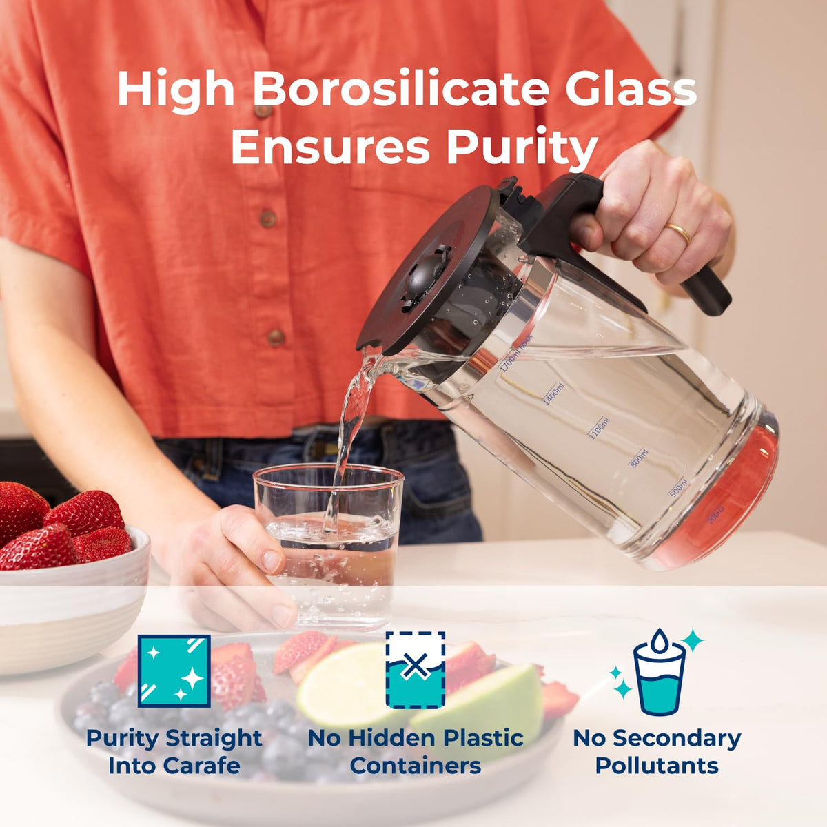 Bluevua Ropot100 replacement carafe with 1700ml capacity for setup