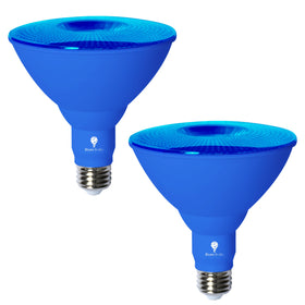 BlueX Bulbs Par38 flood blue lighting creates vibrant ambience for parties.