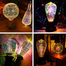Bluex Bulbs stained glass ambience bulb, creates mosaic color patterns without mercury.