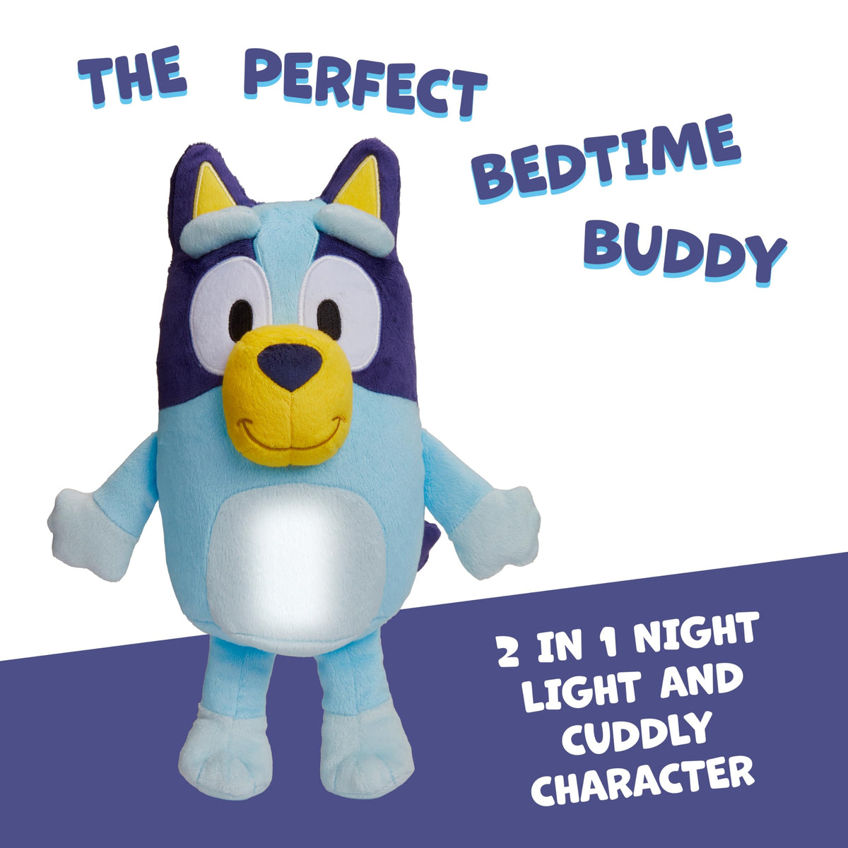 Bluey Goglow Pal squeeze activation making light with a calm, quick response.