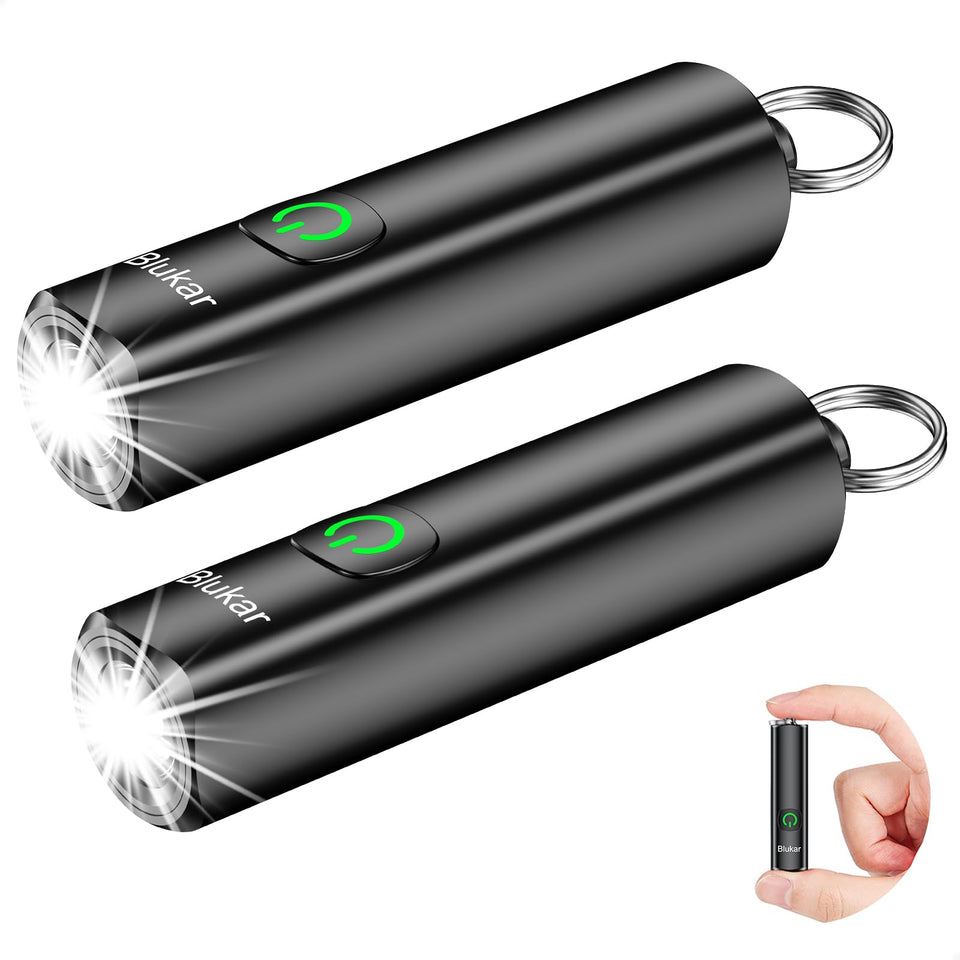 Blukar 2-pack EDC flashlight with compact beam for everyday carry