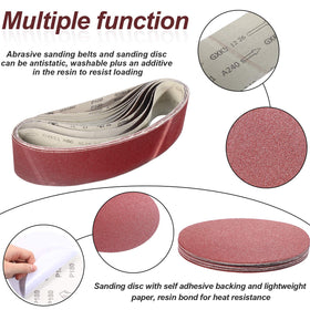 Blulu bench sander compatibility image showing multi-material sanding.