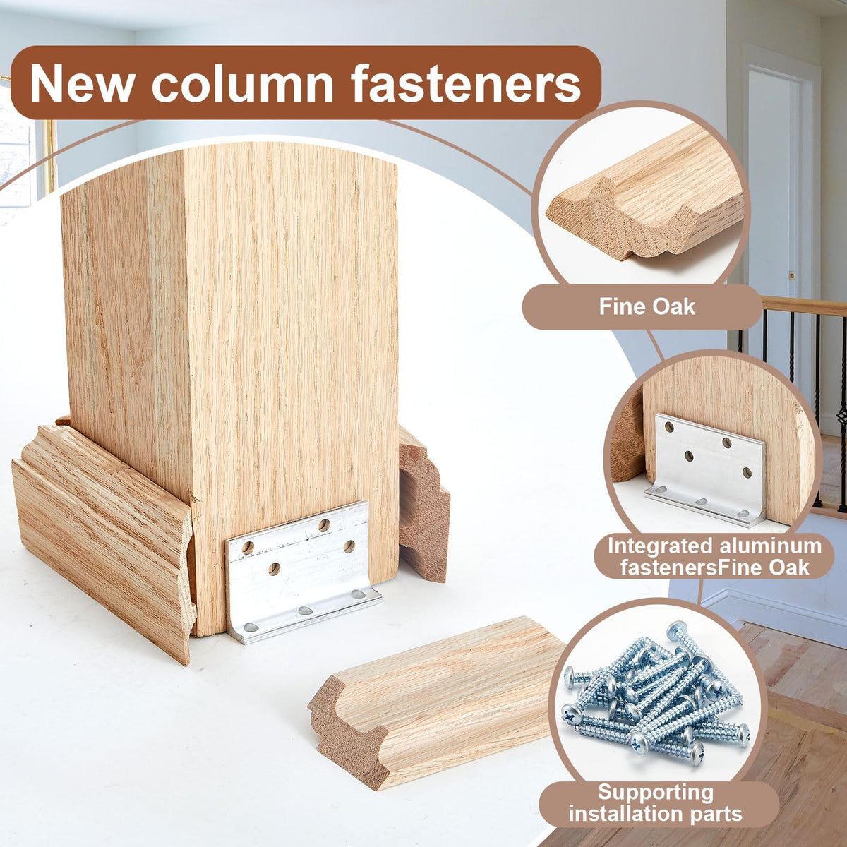 Blulu L bracket post fastener demonstrates sturdy anchor for stairs and floors.