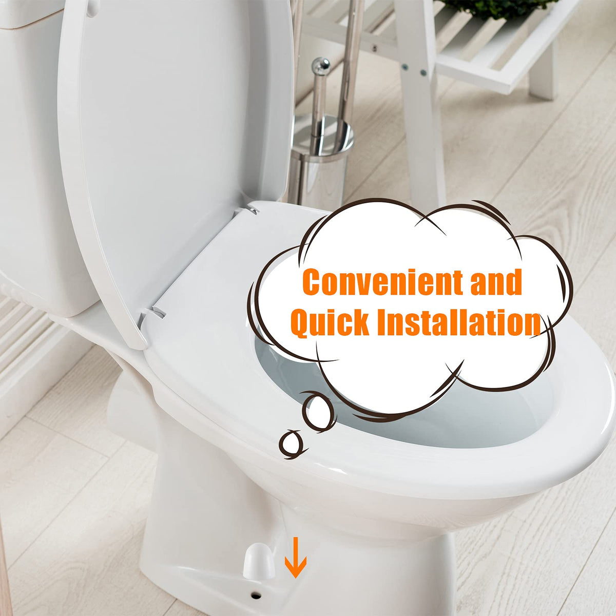 Blulu push-on design keeps caps flush and tidy on toilets.