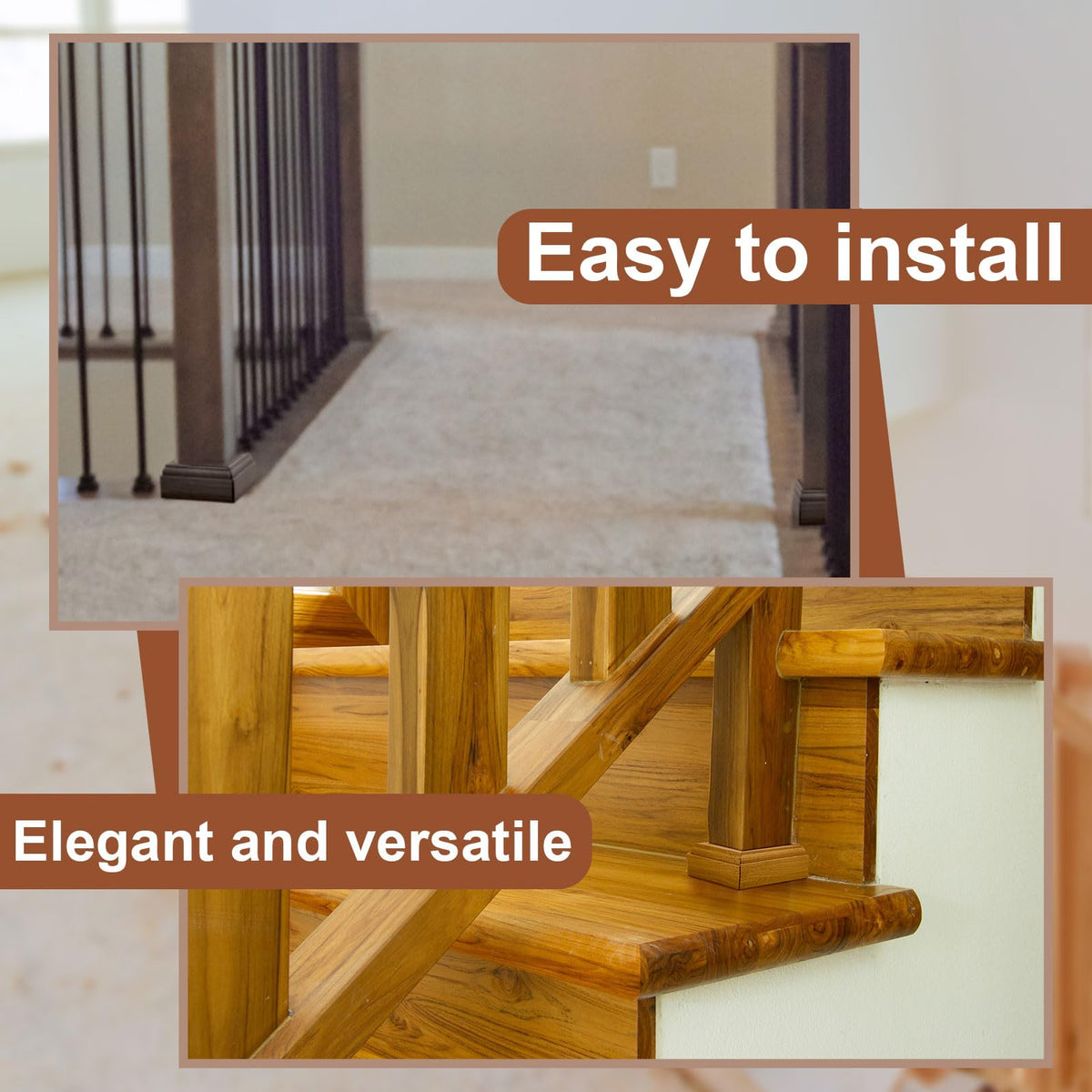 Blulu post fastener and trim combo hides hardware for a clean look.
