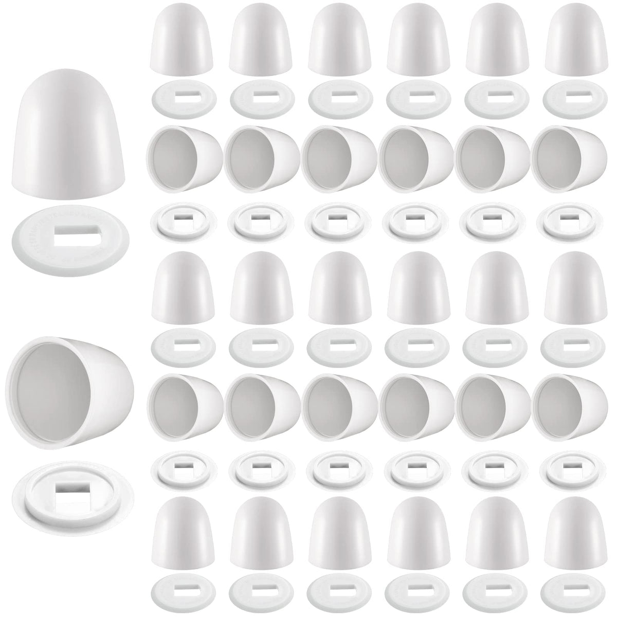 Blulu universal white toilet bolt caps cover bolts for a cleaner bathroom look.