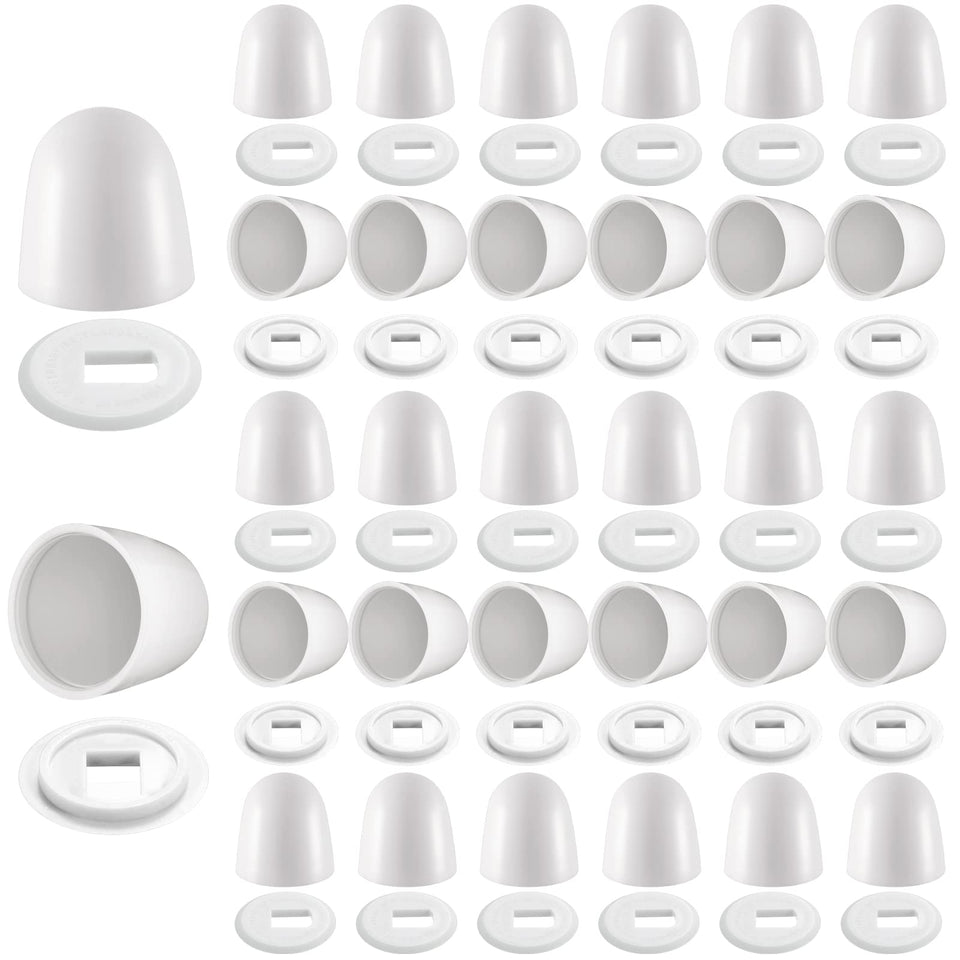 Blulu universal white toilet bolt caps cover bolts for a cleaner bathroom look.